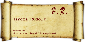 Hirczi Rudolf névjegykártya